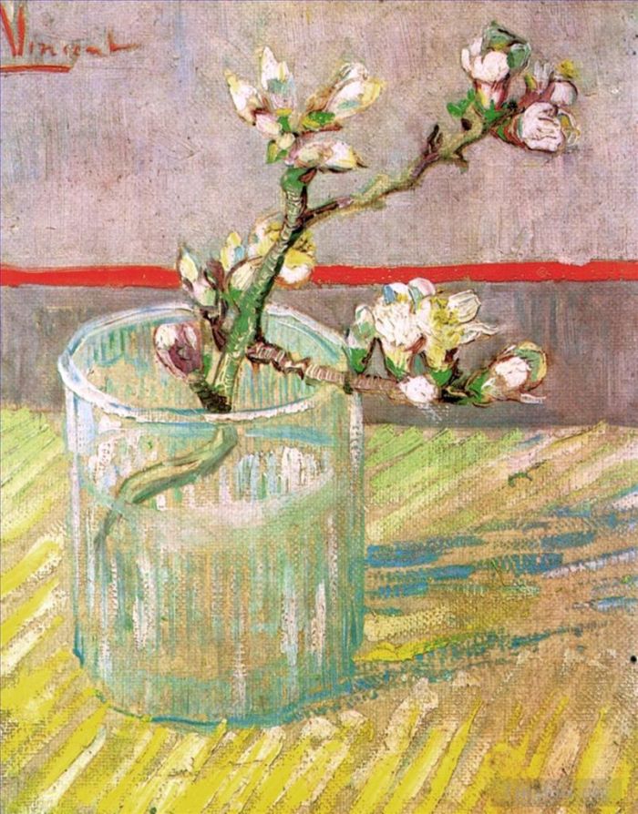 Vincent van Gogh Ölgemälde - Blühender Mandelzweig im Glas
