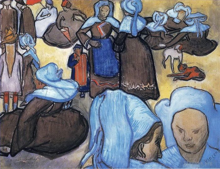 Vincent van Gogh Ölgemälde - Bretonische Frauen