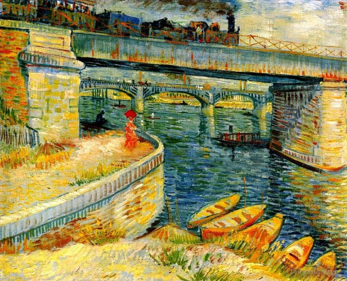 Vincent van Gogh Ölgemälde - Brücken über die Seine bei Asnieres