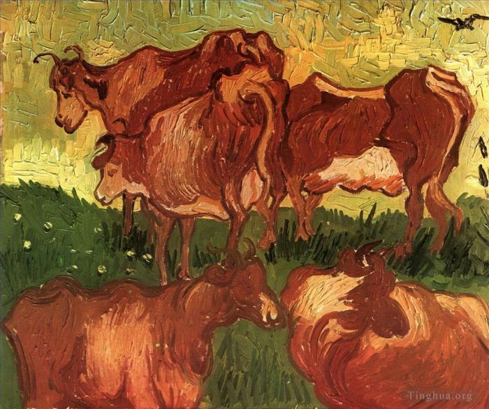 Vincent van Gogh Ölgemälde - Kühe