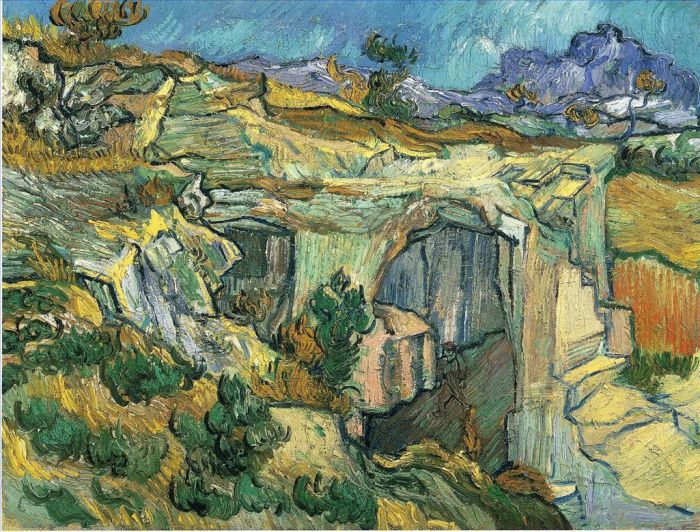 Vincent van Gogh Ölgemälde - Eingang zu einem Steinbruch in der Nähe von Saint Remy