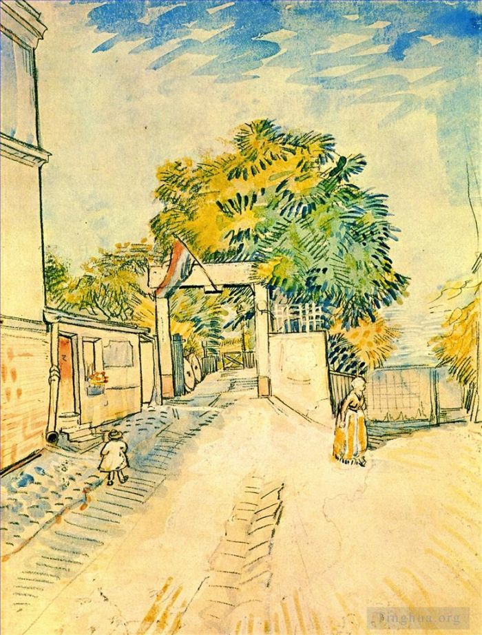 Vincent van Gogh Ölgemälde - Eingang zur Moulin de la Galette