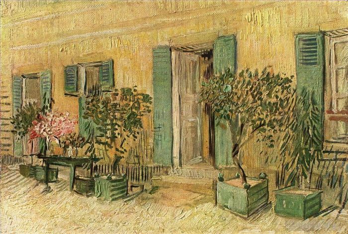 Vincent van Gogh Ölgemälde - Außenansicht eines Restaurants in Asnieres