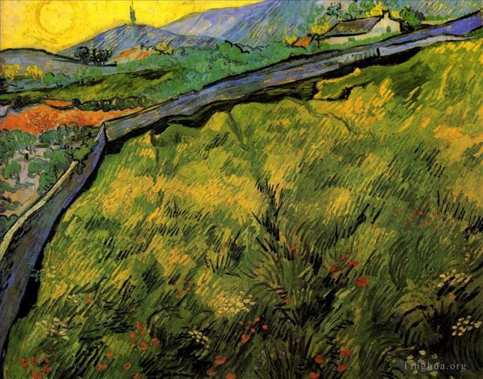 Vincent van Gogh Ölgemälde - Frühlingsweizenfeld bei Sonnenaufgang