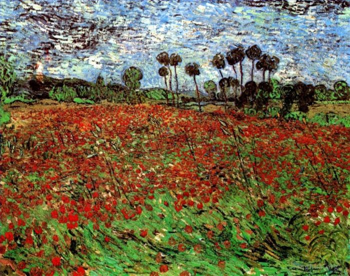 Vincent van Gogh Ölgemälde - Feld mit Mohnblumen