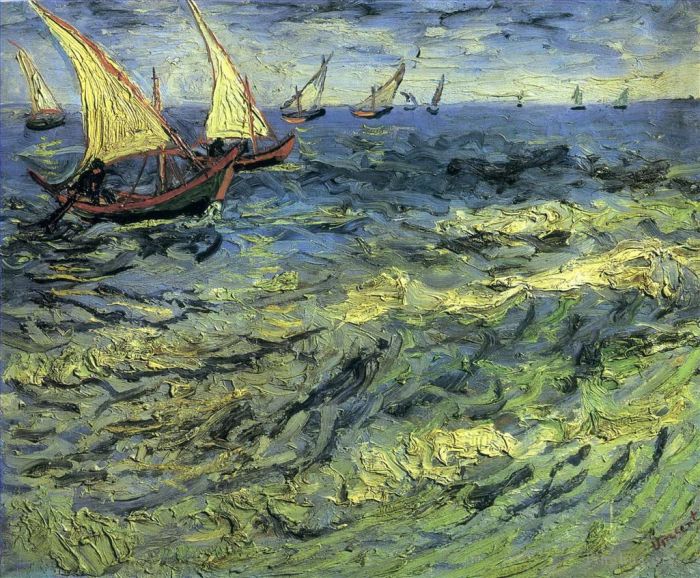 Vincent van Gogh Ölgemälde - Fischerboote auf See