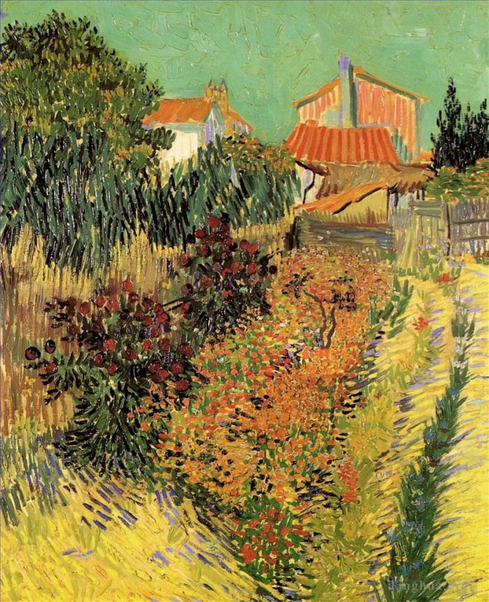 Vincent van Gogh Ölgemälde - Garten hinter einem Haus