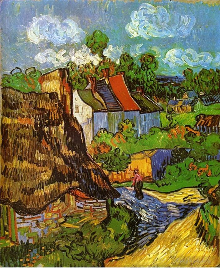 Vincent van Gogh Ölgemälde - Häuser in Auvers 2