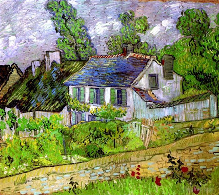 Vincent van Gogh Ölgemälde - Häuser in Auvers