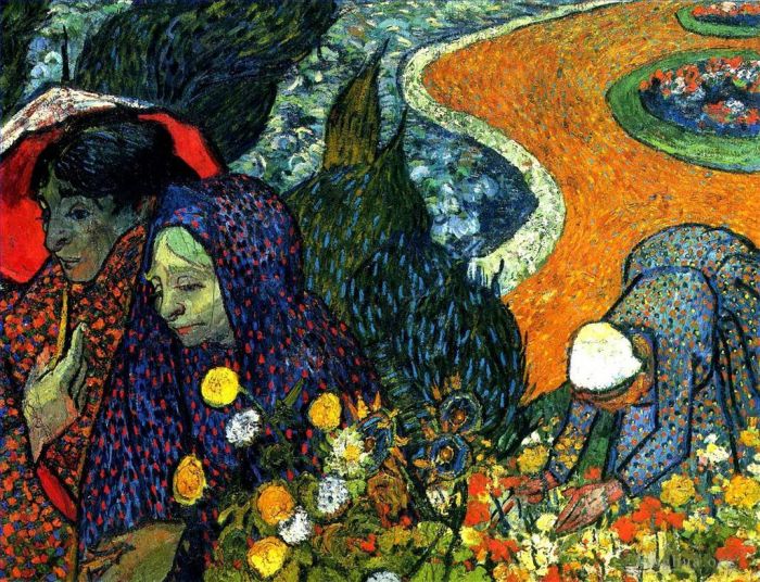 Vincent van Gogh Ölgemälde - Damen von Arles Erinnerungen an den Garten in Etten