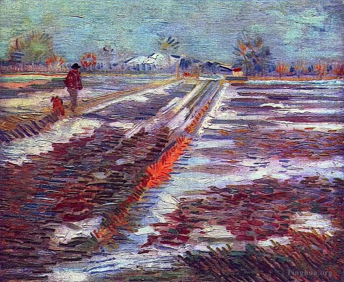 Vincent van Gogh Ölgemälde - Landschaft mit Schnee