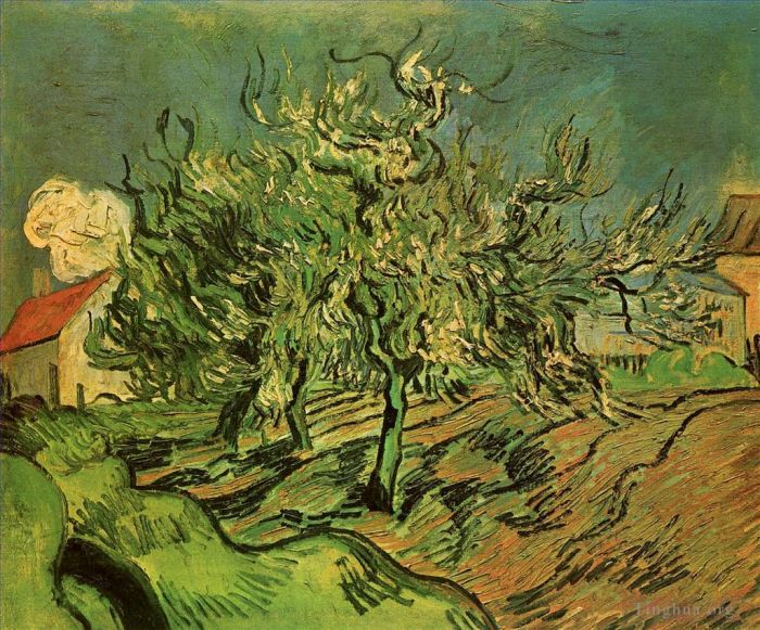 Vincent van Gogh Ölgemälde - Landschaft mit drei Bäumen und einem Haus