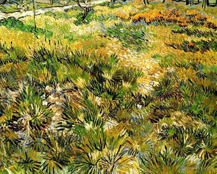 Vincent van Gogh Ölgemälde - Wiese im Garten des Saint Paul Hospital
