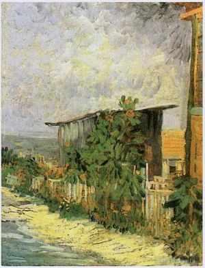 Vincent van Gogh Werk - Montmartre-Pfad mit Sonnenblumen