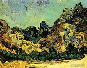 Vincent van Gogh Werk - Berge bei Saint Remy mit Dark Cottage