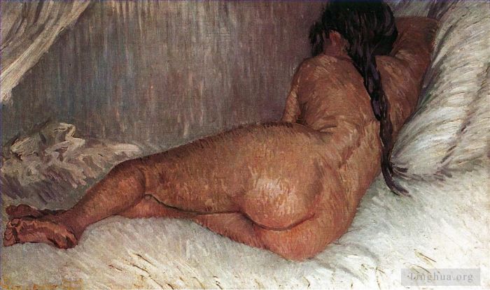 Vincent van Gogh Ölgemälde - Nackte, liegende Frau von hinten gesehen