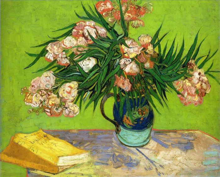 Vincent van Gogh Ölgemälde - Oleander und Bücher