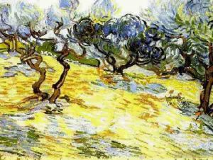 Vincent van Gogh Werk - Olivenbäume strahlend blauer Himmel