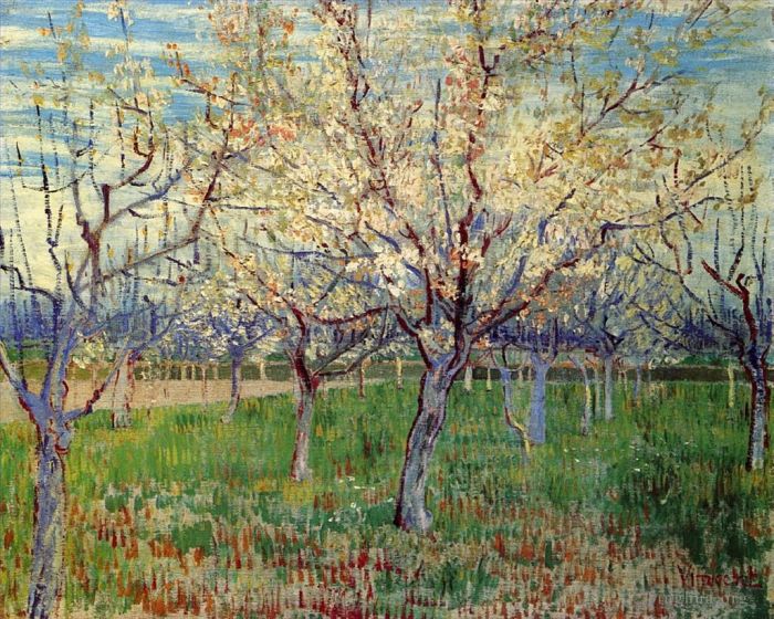 Vincent van Gogh Ölgemälde - Obstgarten mit blühenden Aprikosenbäumen