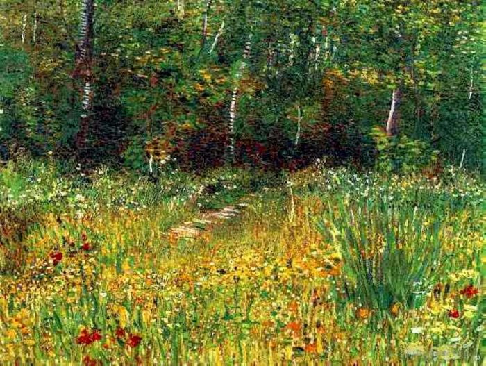 Vincent van Gogh Ölgemälde - Parken Sie im Frühling in Asnieres