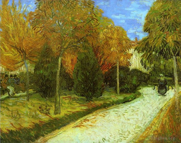 Vincent van Gogh Ölgemälde - Weg im Park von Arles