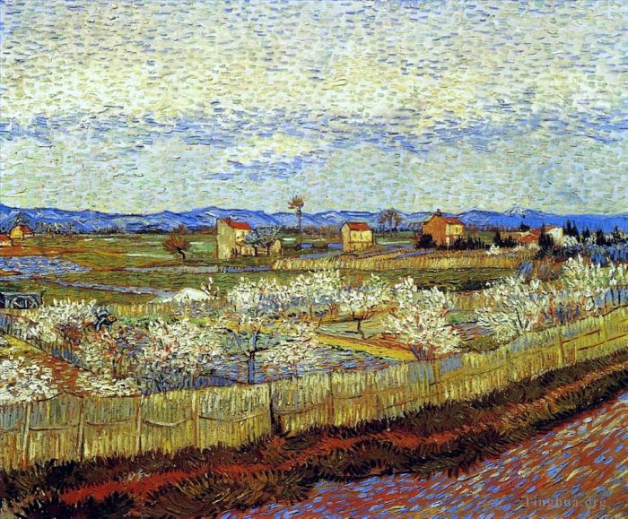 Vincent van Gogh Ölgemälde - Pfirsichbäume in Blüte