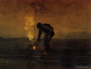 Vincent van Gogh Werk - Bauern verbrennen Unkraut