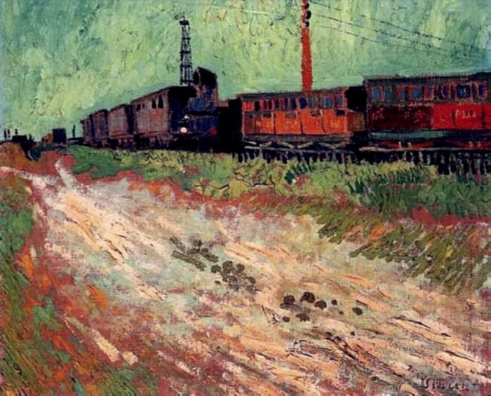 Vincent van Gogh Ölgemälde - Eisenbahnwaggons