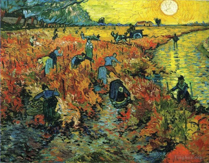 Vincent van Gogh Ölgemälde - Rote Weinberge in Arles