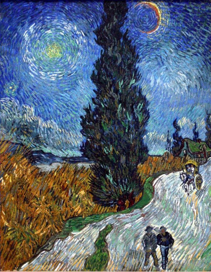 Vincent van Gogh Ölgemälde - Straße mit Zypressen 3