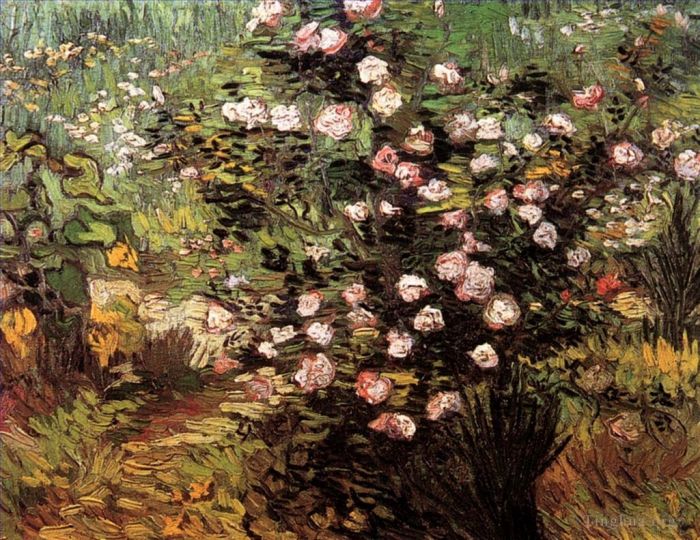 Vincent van Gogh Ölgemälde - Rosenstrauch in Blüte