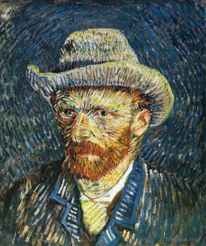 Vincent van Gogh Ölgemälde - Selbstporträt mit Filzhut