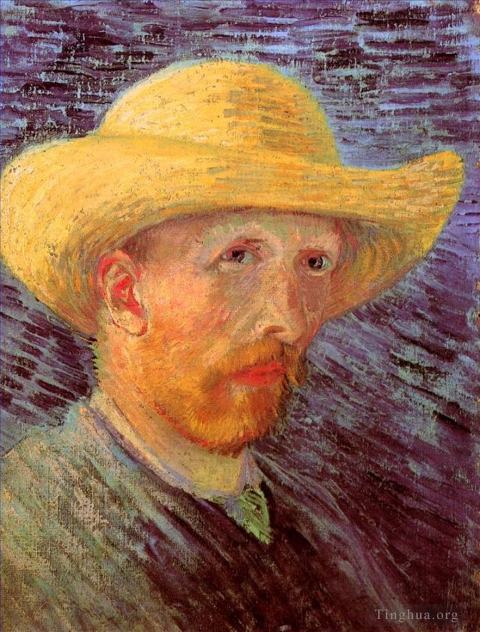 Vincent van Gogh Ölgemälde - Selbstporträt mit Strohhut 3