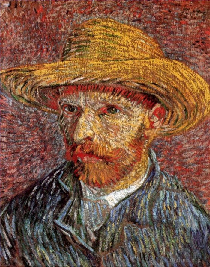 Vincent van Gogh Ölgemälde - Selbstporträt mit Strohhut 4