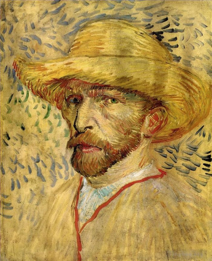 Vincent van Gogh Ölgemälde - Selbstporträt mit Strohhut
