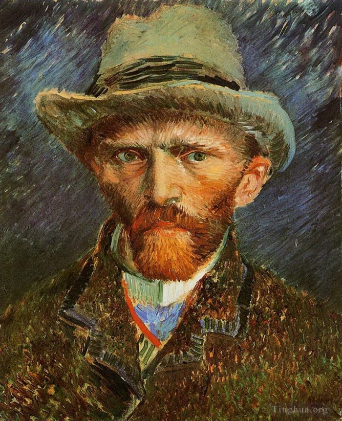 Vincent van Gogh Ölgemälde - Selbstporträt mit grauem Filzhut