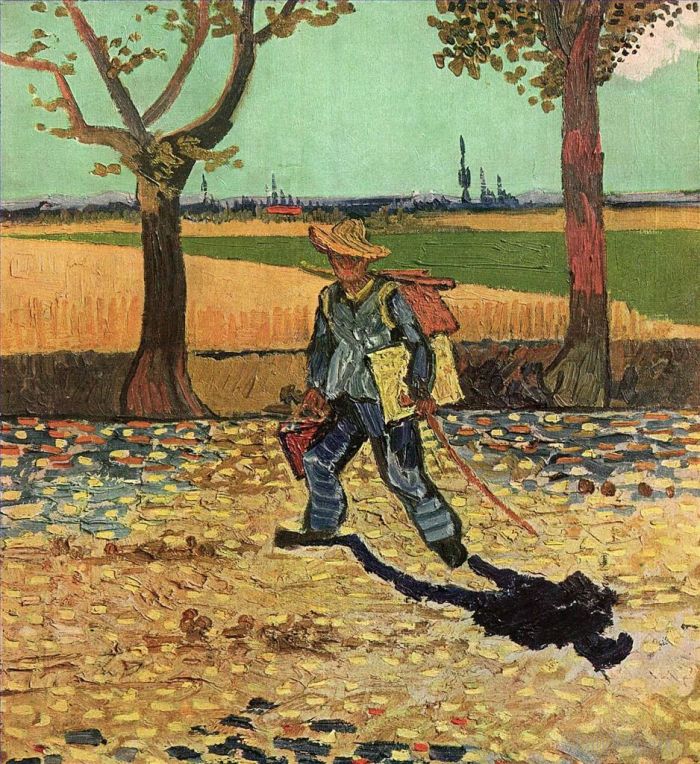 Vincent van Gogh Ölgemälde - Selbstporträt auf dem Weg nach Tarascon
