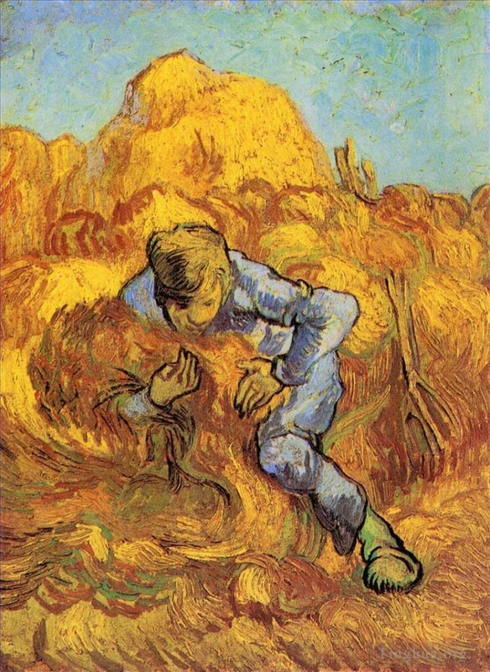 Vincent van Gogh Ölgemälde - Garbenbinder Der nach Hirse