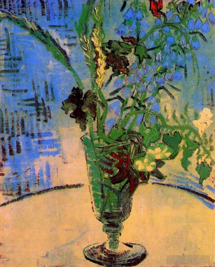 Vincent van Gogh Ölgemälde - Stilllebenglas mit Wildblumen