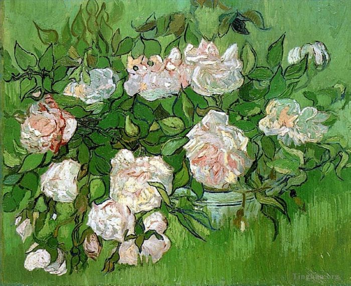 Vincent van Gogh Ölgemälde - Stillleben rosa Rosen