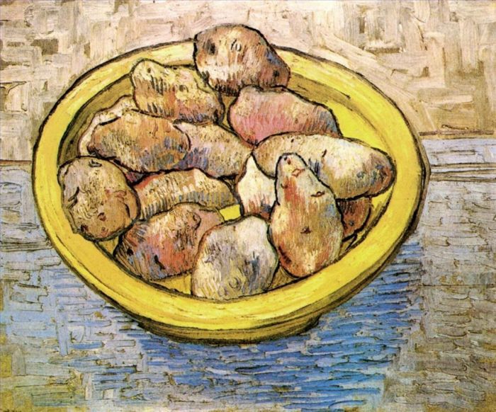 Vincent van Gogh Ölgemälde - Stillleben-Kartoffeln in einer gelben Schüssel