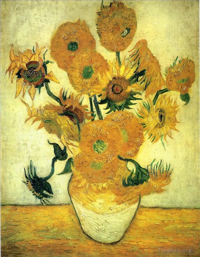 Vincent van Gogh Ölgemälde - Stilllebenvase mit vierzehn Sonnenblumen