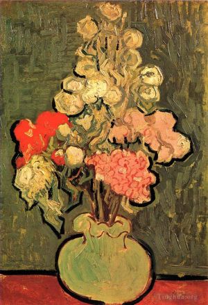 Vincent van Gogh Werk - Stilllebenvase mit Rosenmalven