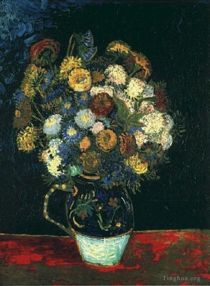 Vincent van Gogh Ölgemälde - Stilllebenvase mit Zinnien