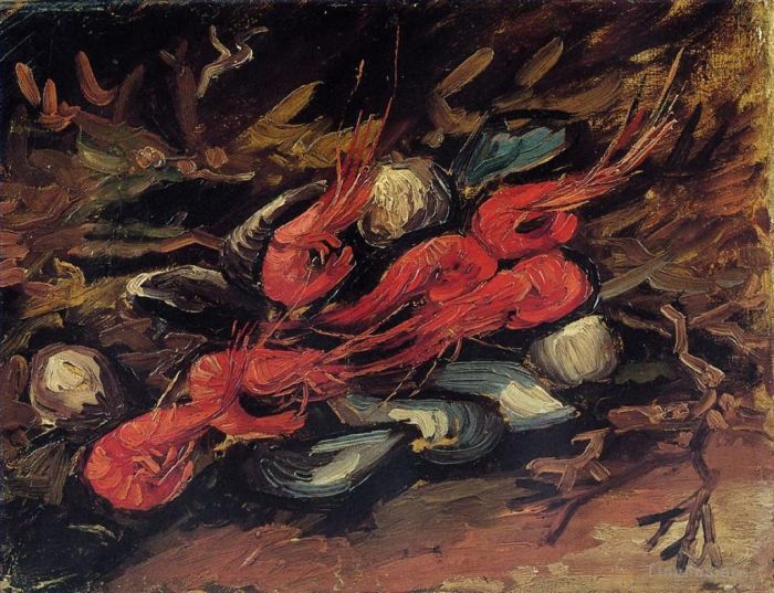 Vincent van Gogh Ölgemälde - Stillleben mit Muscheln und Garnelen