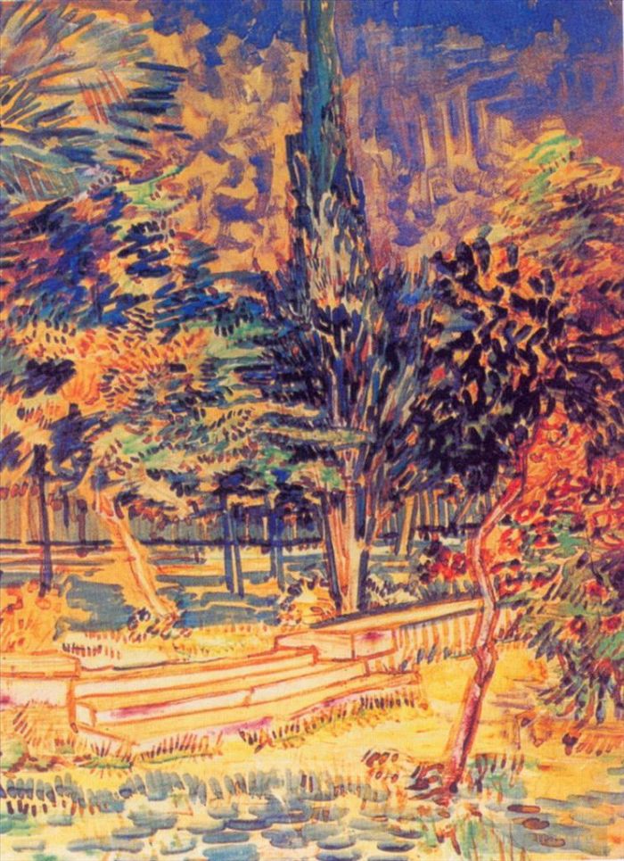 Vincent van Gogh Ölgemälde - Steinstufen im Garten der Anstalt