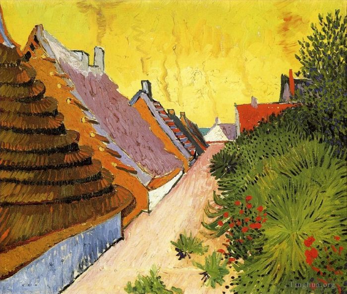 Vincent van Gogh Ölgemälde - Straße in Saintes Maries