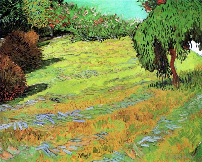 Vincent van Gogh Ölgemälde - Sonniger Rasen in einem öffentlichen Park