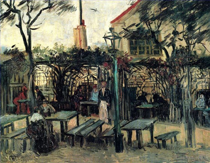 Vincent van Gogh Ölgemälde - Terrasse eines Cafés am Montmartre La Guinguette