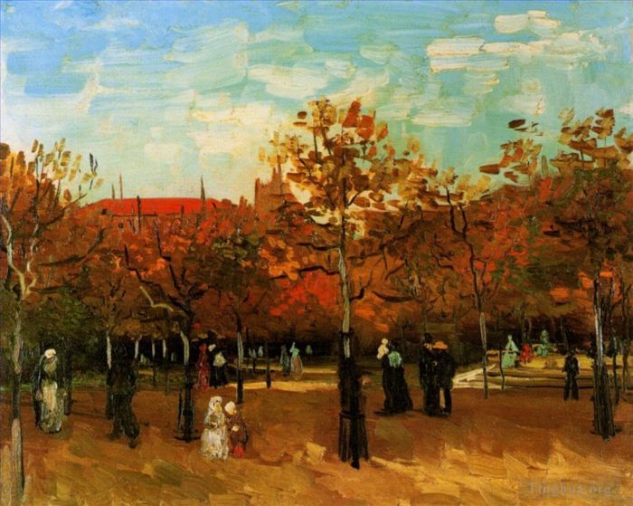 Vincent van Gogh Ölgemälde - Der Bois de Boulogne mit Spaziergängern